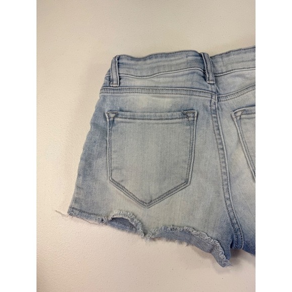 KanCan Signature Denim Shorts Size 26 Frayed Hem Distressed Light Wash - Picture 8 of 12